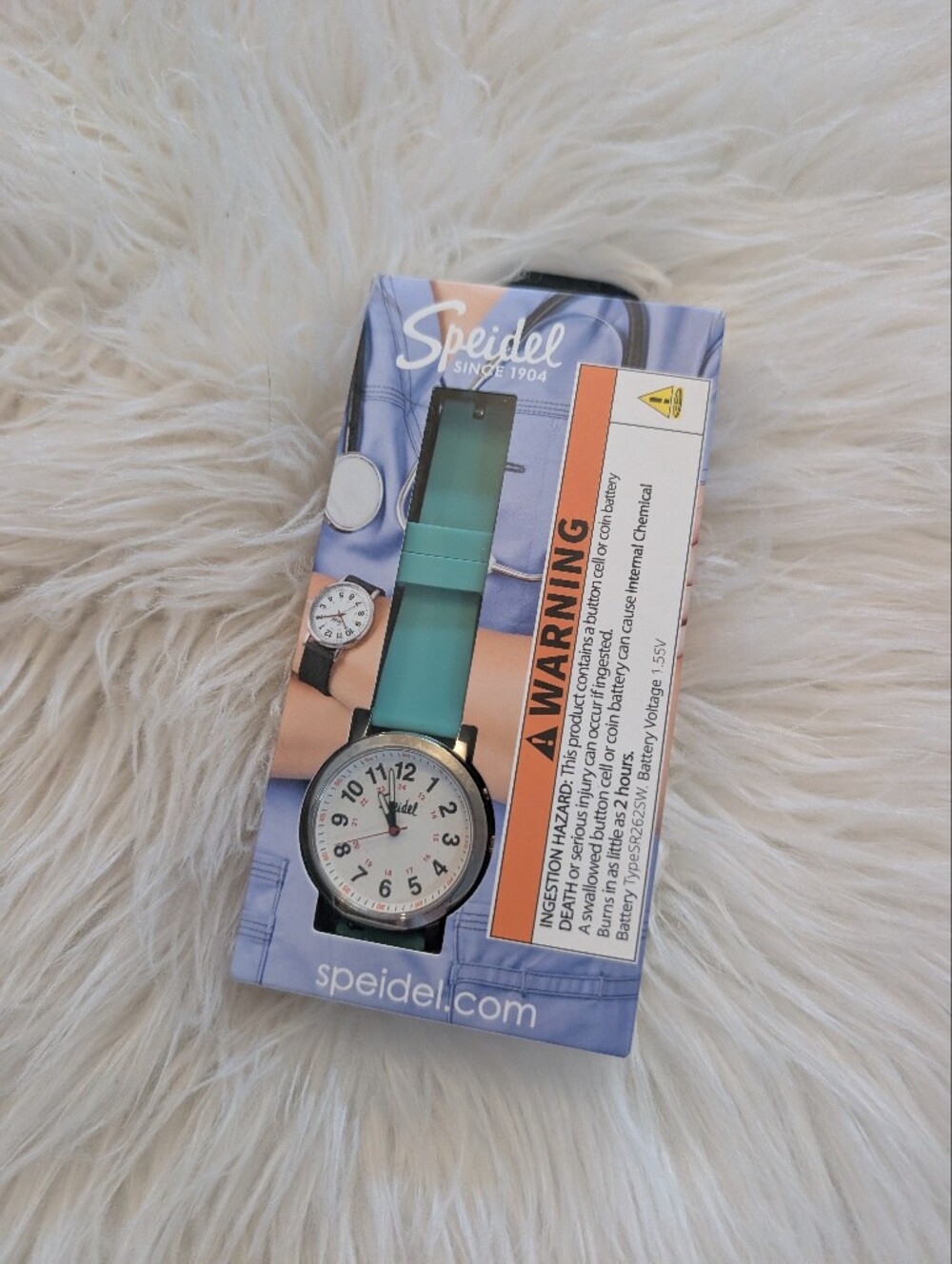 NIB NWT NEW Speidel Solar Powered Scrub Watch Teal Blue